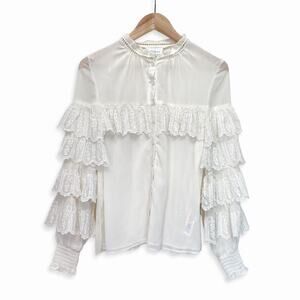 Topshop Ruffle Tiered Long Sleeve Top